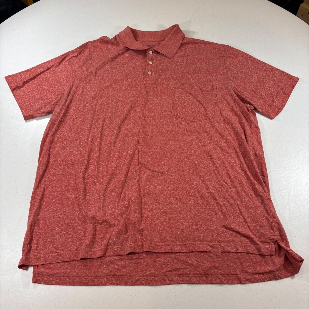 The Foundry Supply Co Mens 3XLT Red Heathered Short Sleeve Pocket Polo Shirt